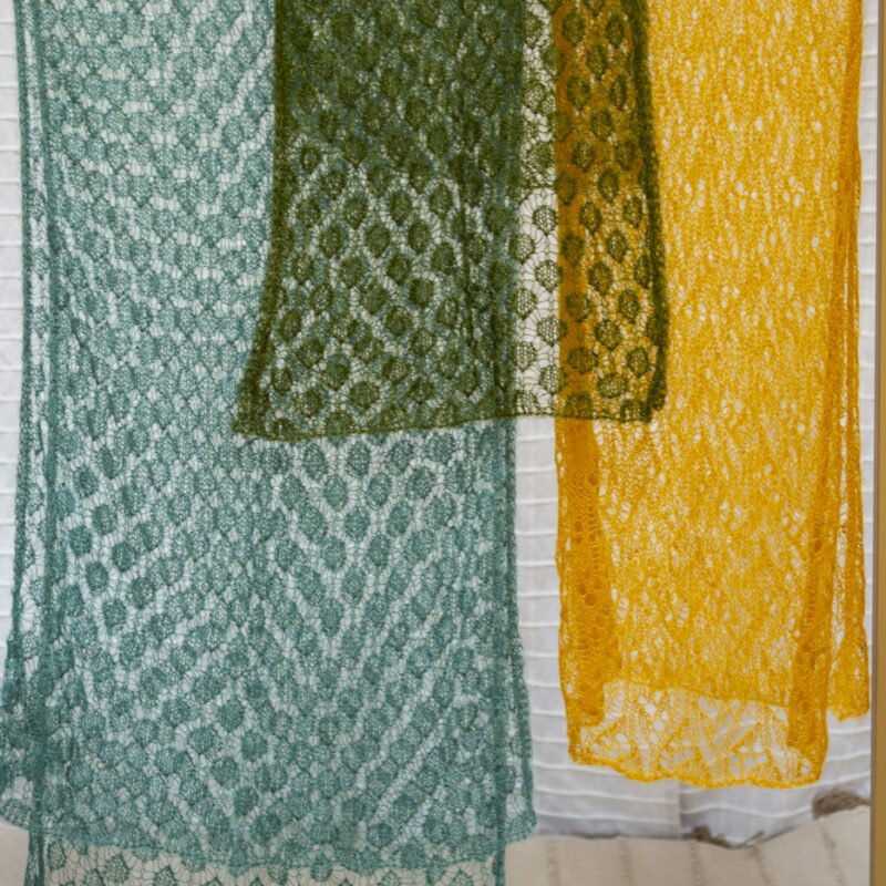 Etole tricotée dentelle 60x200